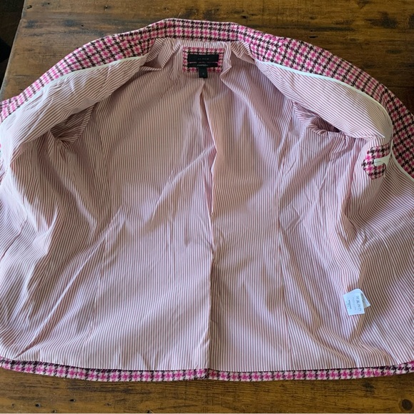 J Crew Campbell Pink Brown Houndstooth Wool Blazer Prep School Academia … - Picture 8 of 15